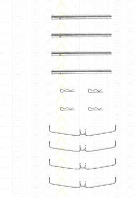 Montagesatz Bremsscheibenbelag TRISCAN für VW Polo 1.4 D 