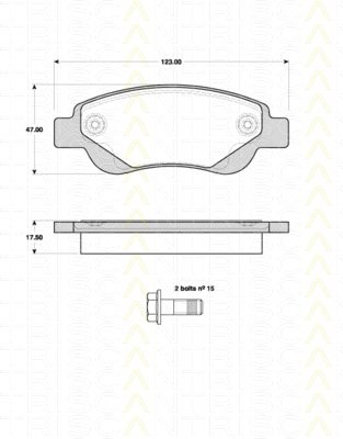 Bremsbelagsatzsatz Vorderachse TRISCAN für Peugeot 107 1.0 