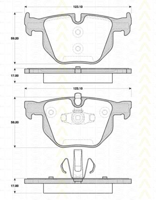Bremsbelagsatzsatz Hinterachse TRISCAN für BMW 3er 330d 