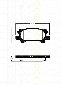 Bremsbelagsatzsatz Hinterachse TRISCAN für Lexus RX 300 