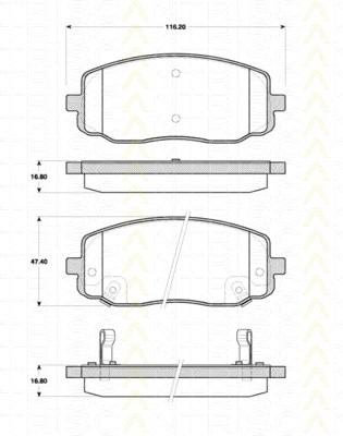 Bremsbelagsatzsatz Vorderachse TRISCAN für Hyundai i10 1.1 