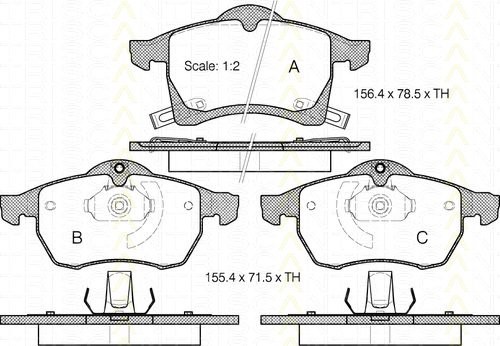Bremsbelagsatzsatz Vorderachse TRISCAN für Opel Astra G Caravan 2.0 16V 