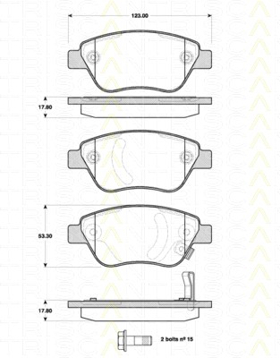 Bremsbelagsatzsatz Vorderachse TRISCAN für Opel Corsa D Van 1.2 