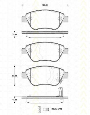 Bremsbelagsatzsatz Vorderachse TRISCAN für Opel Corsa D 1.4 LPG 