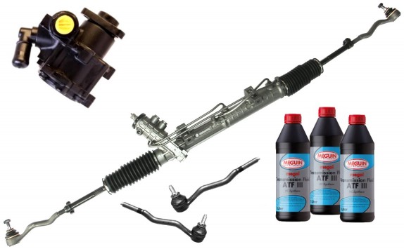 Lenkgetriebe BMW 3er E46 Komplettpaket mit neuen Spurstangenköpfen,Hydrauliköl und Servopumpe
