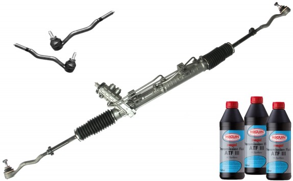 Lenkgetriebe BMW 3er E46 mit neuen Spurstangenköpfen und 3 Litern Hydrauliköl