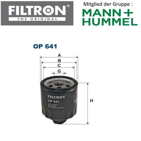 Ölfilter FILTRON OP641 passend für viele Marken und Modelle