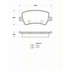 Bremsbelagsatzsatz Hinterachse TRISCAN für Volvo V70 III D4 AWD 