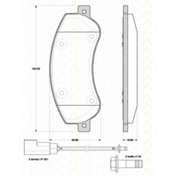 Bremsbelagsatzsatz Vorderachse TRISCAN für Ford Transit Kasten 2.2 TDCi RWD 